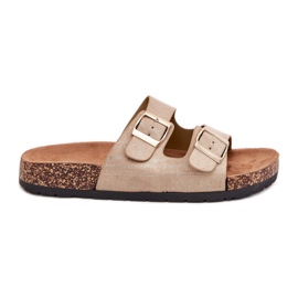 Boto Slippers pour femmes sur la semelle en liège Gold Cortina d'or
