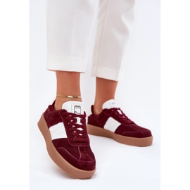 Sneakers en daim féminin Big Star par Daniel Lopez SS2D4023 Bourgogne rouge
