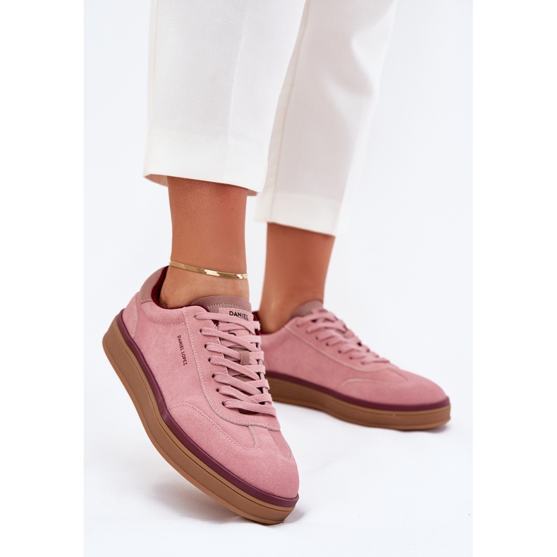 Sneakers en daim féminin Big Star par Daniel Lopez SS2D4010 Pink rose