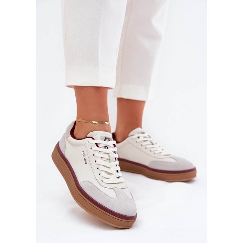 Sneakers en cuir féminin Big Star par Daniel Lopez SS2D4008 Blanc et gris blanche