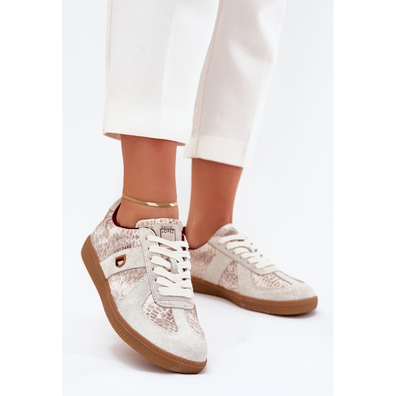 Sneakers féminins Big Star par Daniel Lopez SS2D4032 Animal Beige Pattern