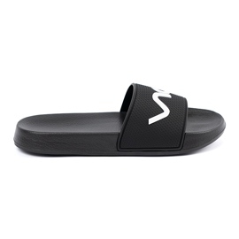 Shelvt Black Flip -flops avec l'inscription noir