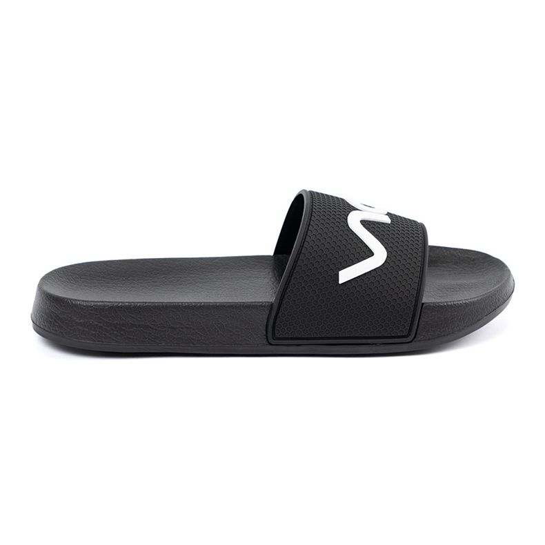 Shelvt Black Flip -flops avec l'inscription le noir