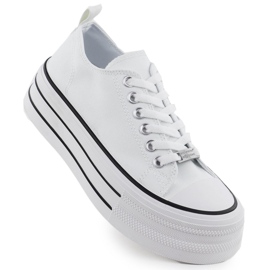 Baskets bas sur la plate-forme White News 9156 blanche