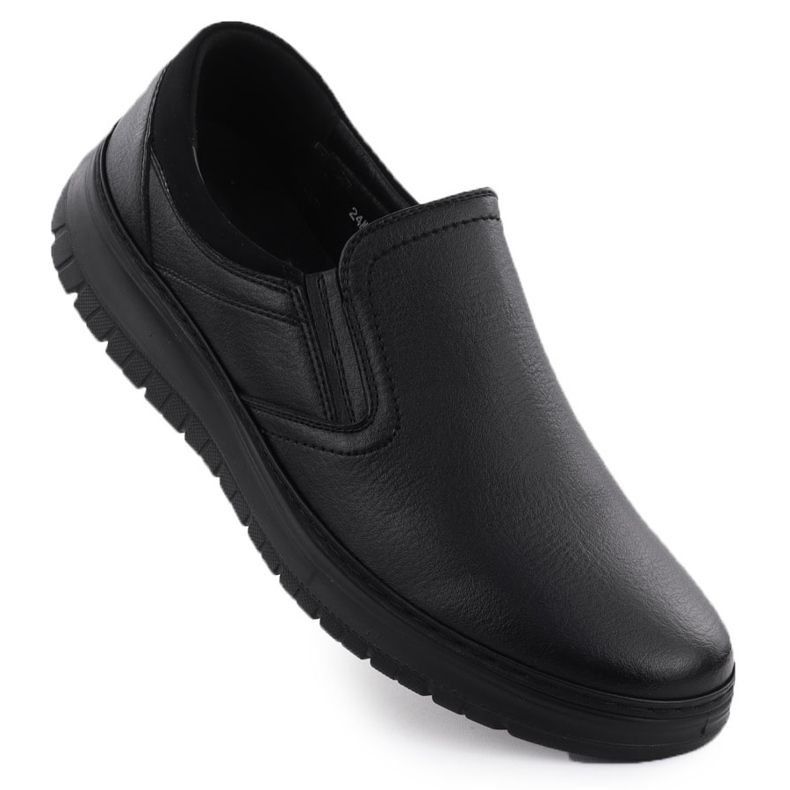Chaussures pour hommes élégants coulissants noirs unisoft 7155