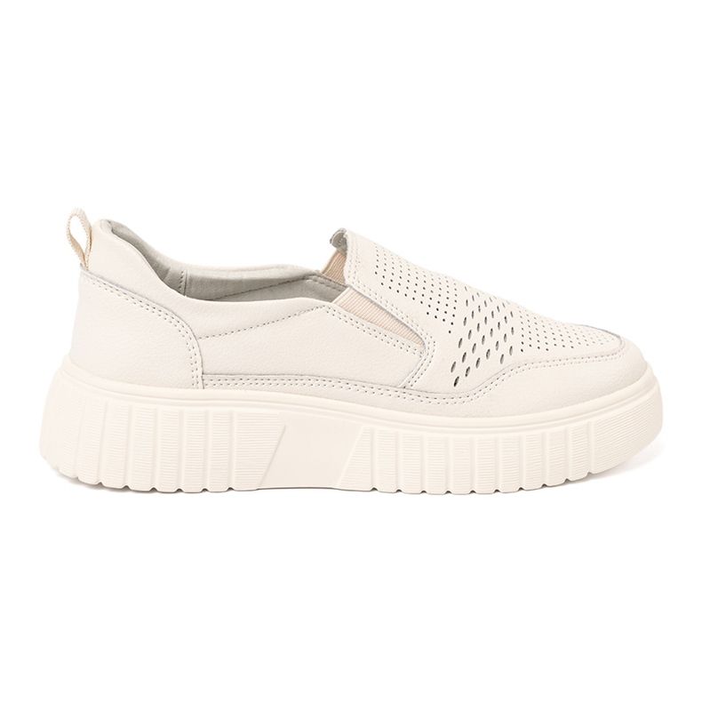 Sergio Leone Chaussures en cuir sur la plate-forme beige