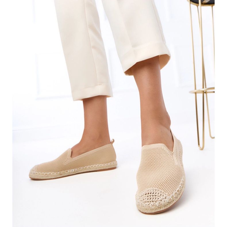 Espadrilles beige sur la plate-forme Luna