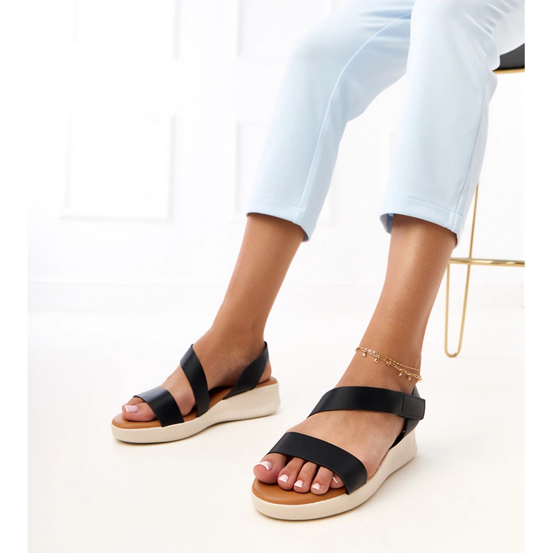 Sandales noires sur le coin bas Verkado le noir