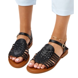 Sandales noires Roman Flat Everlay le noir