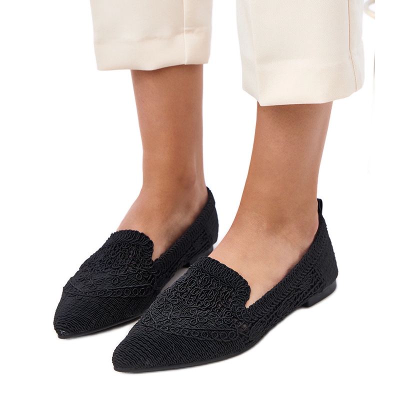 Ballerinas féminines ouvertes noires Gerania le noir Ballerinas féminines ouvertes noires Gerania le noir