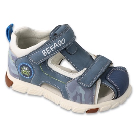 Insert en cuir Sandals pour enfants de Befado 170p106 bleu Insert en cuir Sandals pour enfants de Befado 170p106 bleu