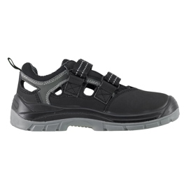 Chaussures de travail Sandales avec velcro avec un levage en métal urgent 352 / s1 le noir