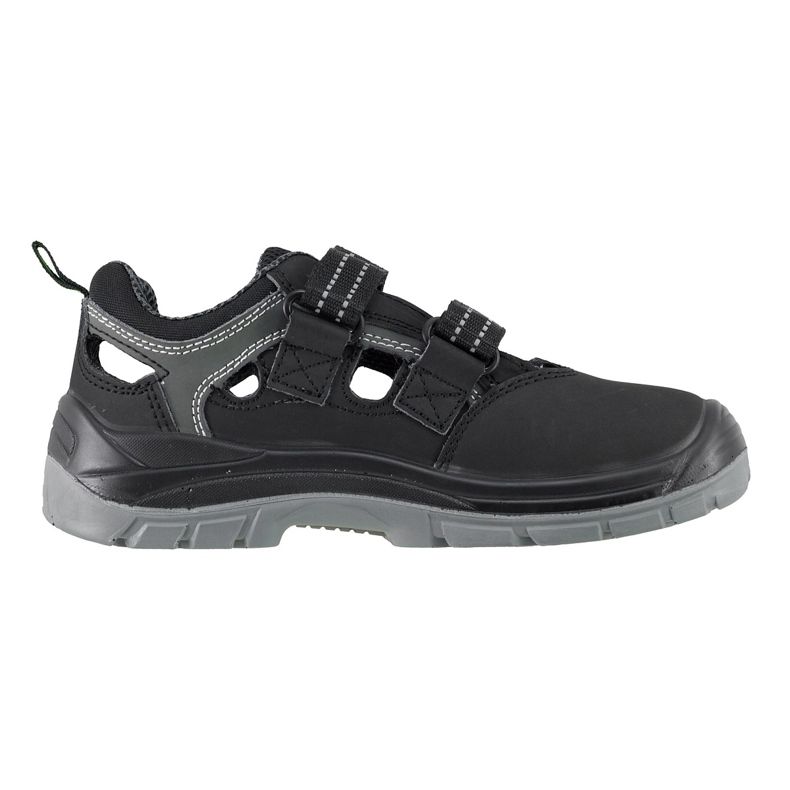 Chaussures de travail Sandales avec velcro avec un levage en métal urgent 352 / s1 le noir
