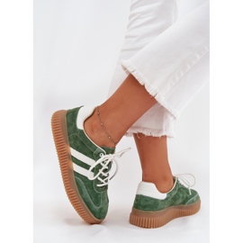 Boto Baskets en daim pour femmes sur la plate-forme Venera verte