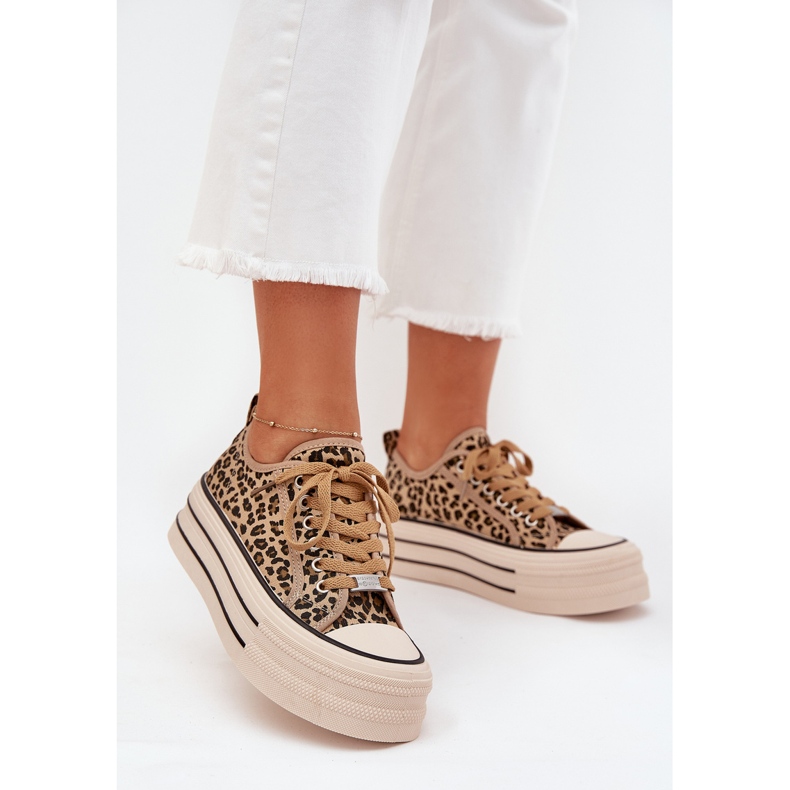 Boto Sneakers pour femmes sur la plate-forme massive Leopard Marinae brun