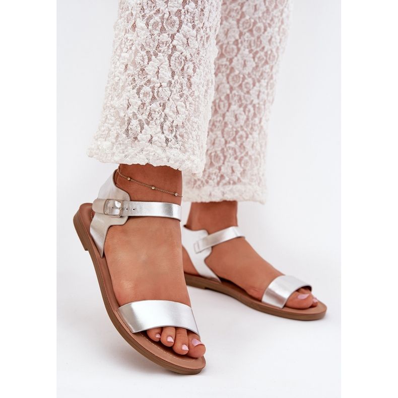 Boto Sandales à talons plats Eco Leather Silver Kivara argent