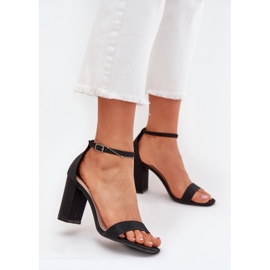 Boto Sandales féminines brillantes sur le post Kavina noir