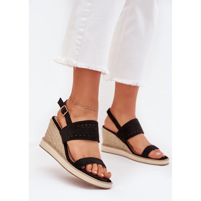 Boto Sandales ouvertes pour femmes pour coin avec une tresse noire zolira le noir Boto Sandales ouvertes pour femmes pour coin avec une tresse noire zolira le noir