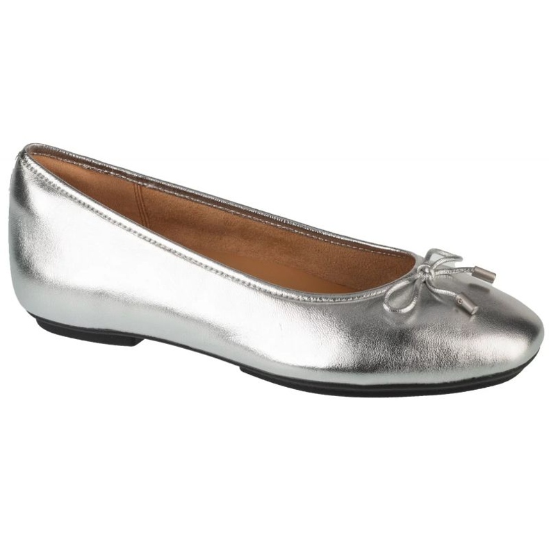 Ballerinas féminines Fitflop Delicato Bow Soft Ballerina IH2-011 Metallic avec un arc argent