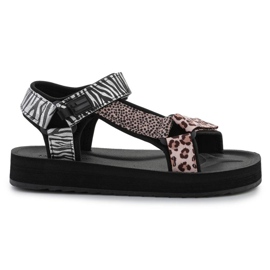 Sandales D.Franklin Forest High Strips Imprimé animal DFSH404002-ABLA noir