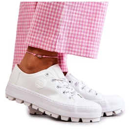 Baskets pour femmes peintes Big Star KK274045 blanc blanche