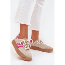 Boto Baskets en daim pour femmes sur la plate-forme de cavira rose beige-rose Boto Baskets en daim pour femmes sur la plate-forme de cavira rose beige-rose