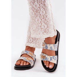 Boto Les tongs féminins patouchés sur la plate-forme Blue Sorina bleu