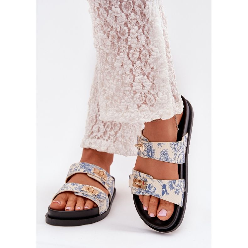 Boto Les tongs féminins patouchés sur la plate-forme Blue Sorina bleu