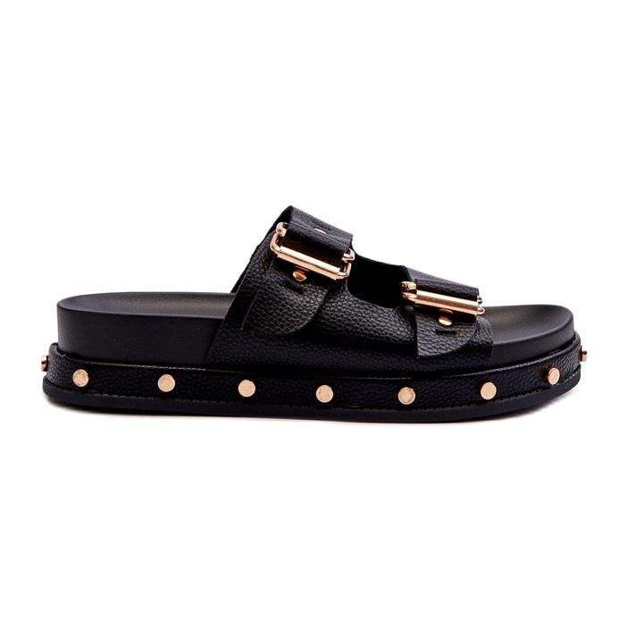 Les tongs pour femmes sur la plate-forme Big Star NN274082 Black le noir