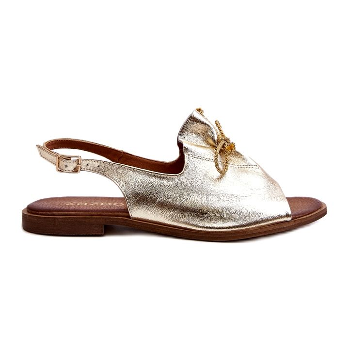 Zazoo 2898 Sandales Plates en Cuir Doré G1/2 d'or Zazoo 2898 Sandales Plates en Cuir Doré G1/2 d'or