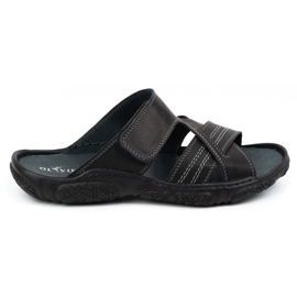 Olivier Slippers en cuir masculin 680mA noir