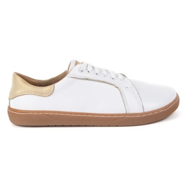 Olivier Sneakers en cuir en cuir blanc pour femmes Barefoot Aura | Chaussures minimalistes classiques, chute zéro
