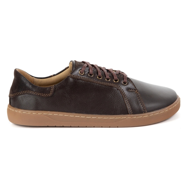 Olivier Aura: Brown Women's Minimalist Leather Chaussures Barefoot Sneakers avec Zero Drop brun
