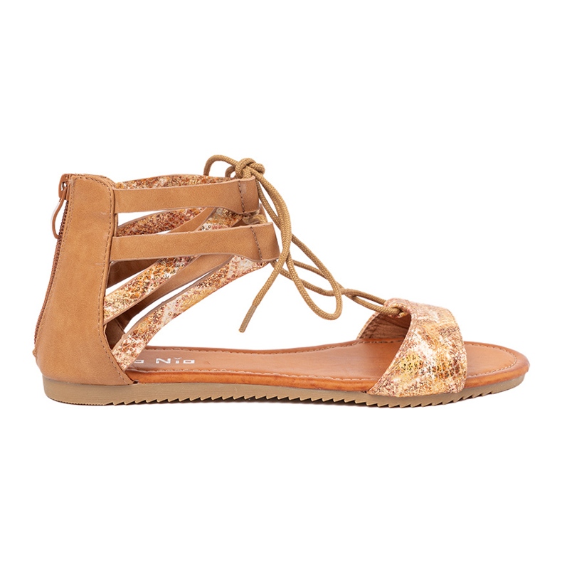 Shelvt Sanadals Lace -Up avec un motif de serpent