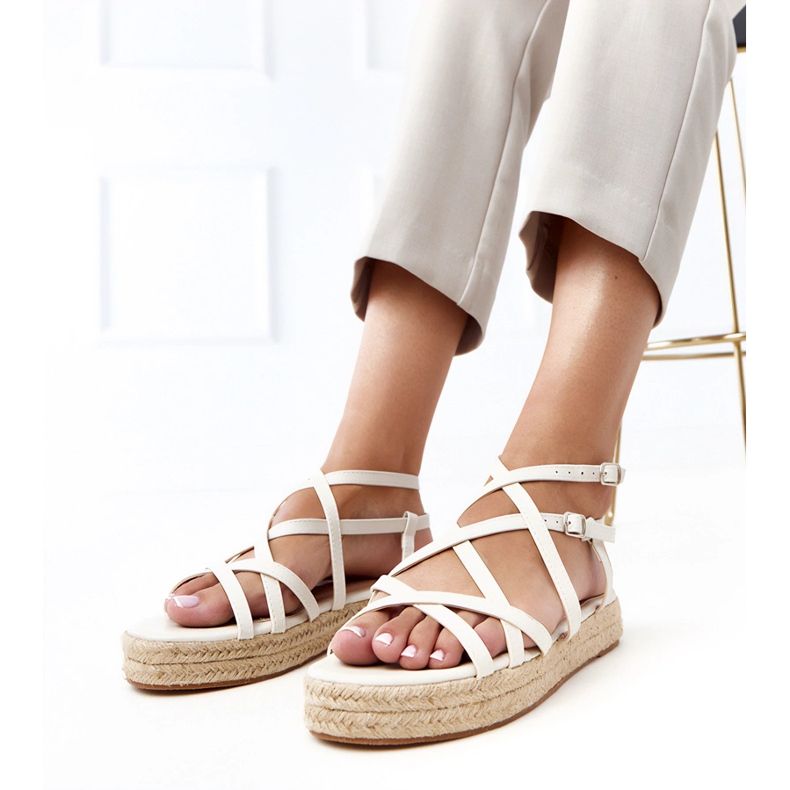 Sandales Beige Espadrile sur la plate-forme Verata