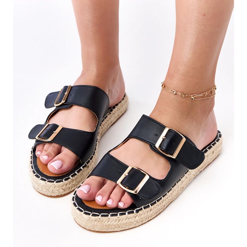 Espadrilles noires avec boucles de Kasina le noir