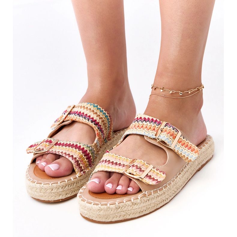Espadrilles de crochet multicolore avec boucles de Kasina