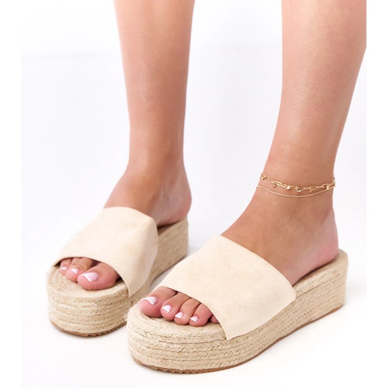 Espadrilles beige sur la plate-forme Klody