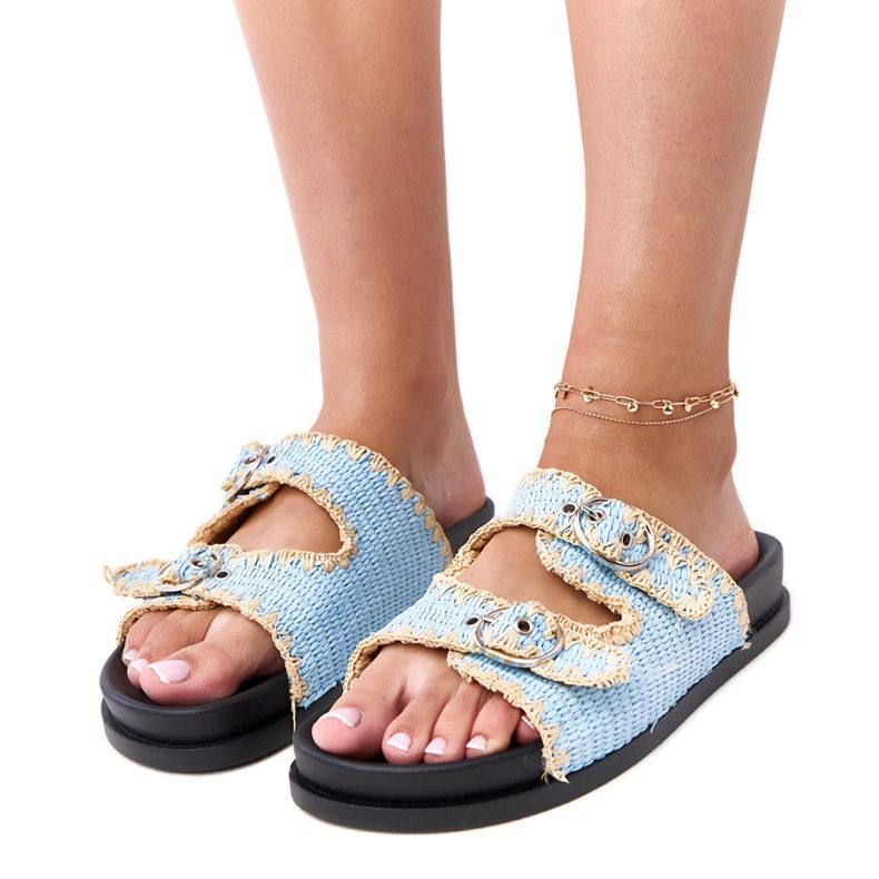 Blue Volde tressée de boucle de sameli bleu Blue Volde tressée de boucle de sameli bleu