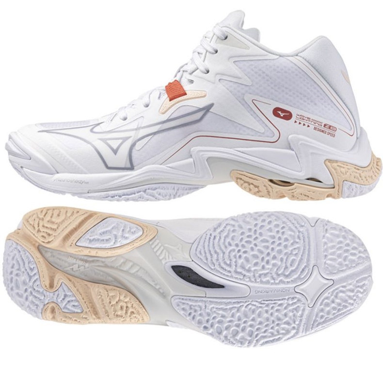 Chaussures de volley-ball Mizuno Wave Lightning Z8 Mid V1GC240525 blanche