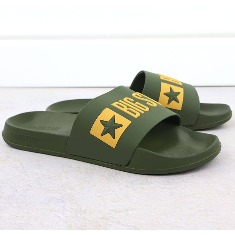 Men's Flip -Flops Pool plages Green Big Star SS174360 vert
