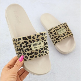 Big Star Les tongs léopard léopard des femmes pool beige SS274715 Big Star Les tongs léopard léopard des femmes pool beige SS274715