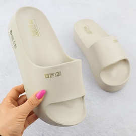 Les tongs féminins sur la plate-forme Polak Beige Big Star SS274722