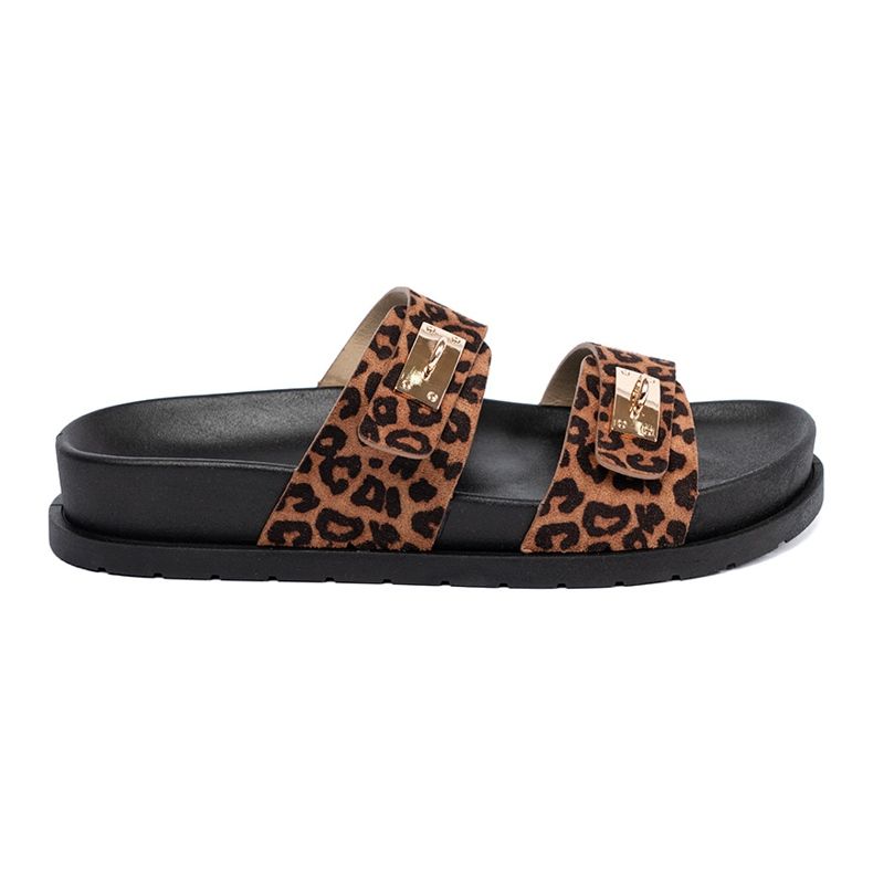 Shelvt Slippers de léopard féminines