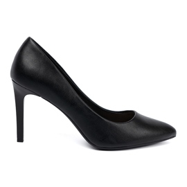 Sergio Leone Pompes noires classiques sur un talon haut le noir