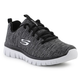 Chaussures skechers gracieuses fortune torsadée m 12614-bkw noir