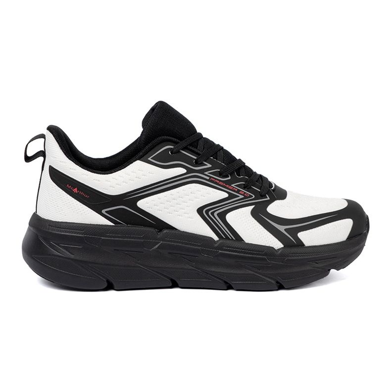 Shelvt Chaussures de sport blanches et noires confortables avec une structure en filet