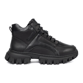 Bottes de randonnée en dentelle noire avec une semelle épaisse Sergio Leone Bottes de randonnée en dentelle noire avec une semelle épaisse Sergio Leone