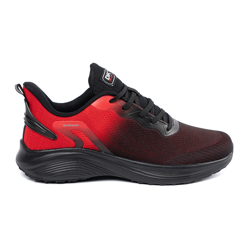 DK Chaussures de sport masculines noires et rouges légères