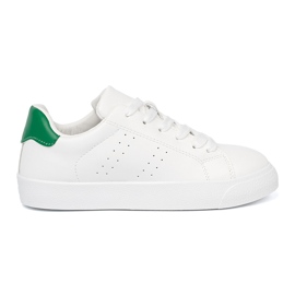Shelvt Baskets blanches classiques avec un accent vert